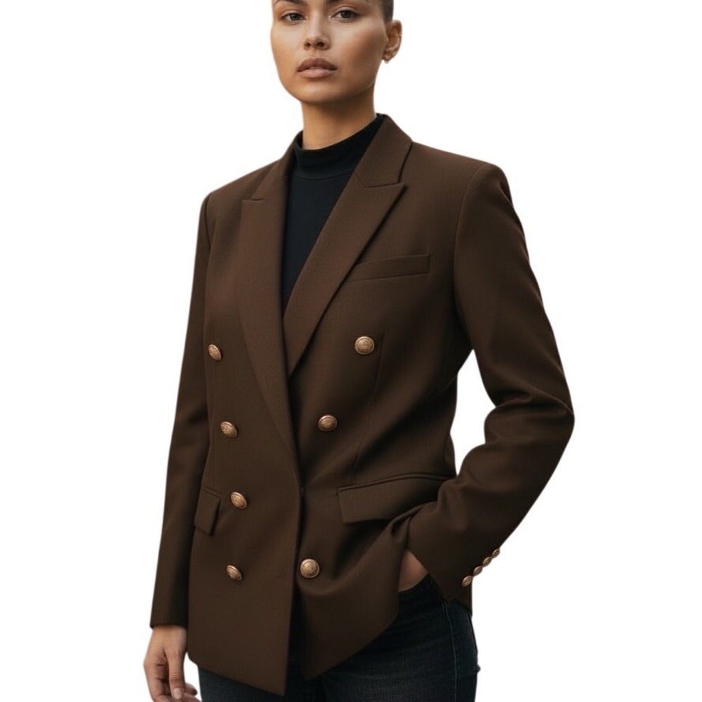Pietrafesa for Studio 121 Camel‎ Hair Blazer Women's Size 4 Double Breasted